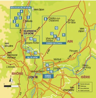 Guide vélo - Boucles à vélo autour de Lyon : Dombes, Beaujolais, Val de Saône | Chamina guide cycliste Chamina