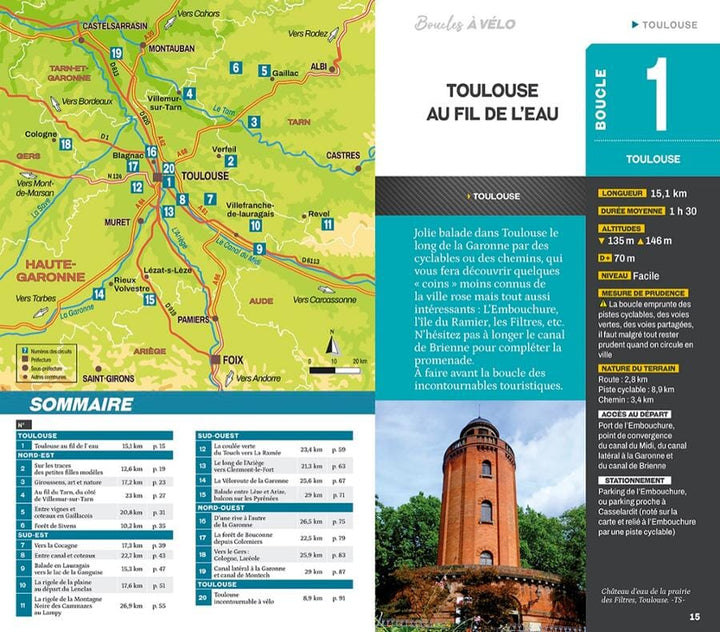Guide vélo - Boucles à vélo autour de Toulouse | Chamina guide petit format Chamina 