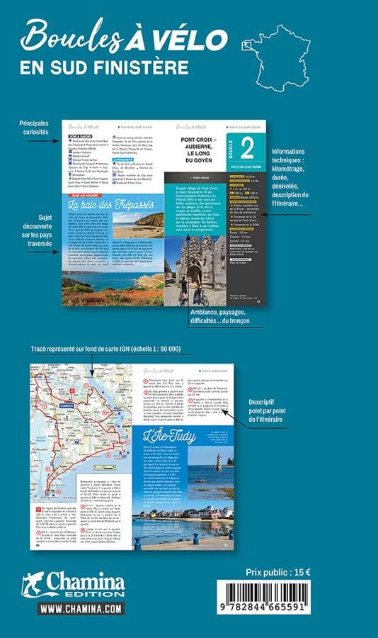 Guide vélo - Boucles à vélo en Sud Finistère | Chamina guide petit format Chamina 
