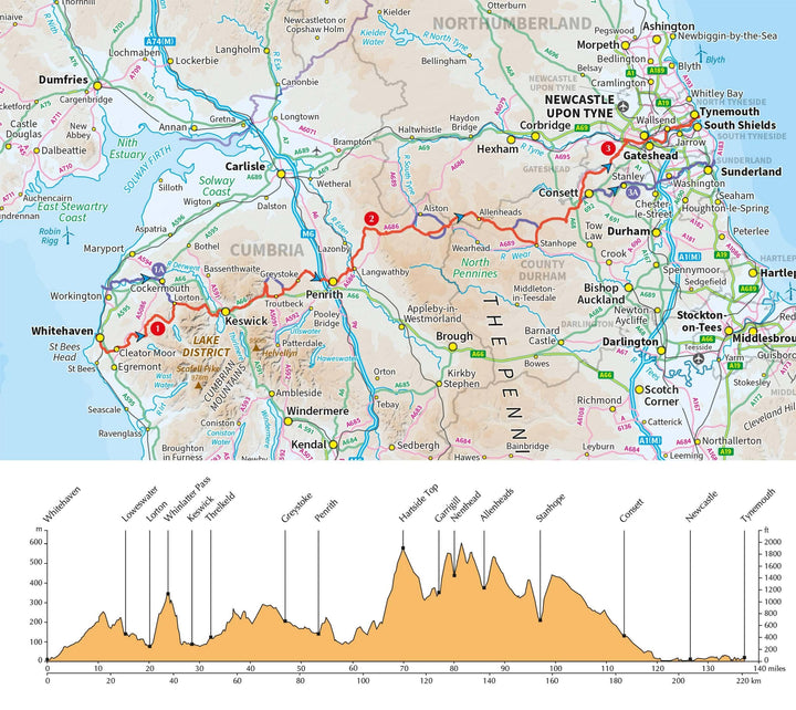 Guide vélo (en anglais) - Coast to Coast Cycle Route, Whitehaven or Workington to Tynemouth or Sunderland | Cicerone guide vélo Cicerone 