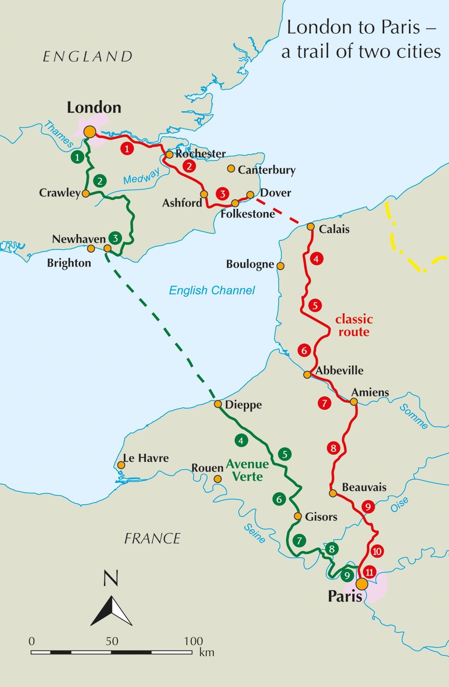 Guide vélo (en anglais) - Cycling London to Paris : The classic Dover/Calais route and the Avenue Verte | Cicerone guide cycliste Cicerone