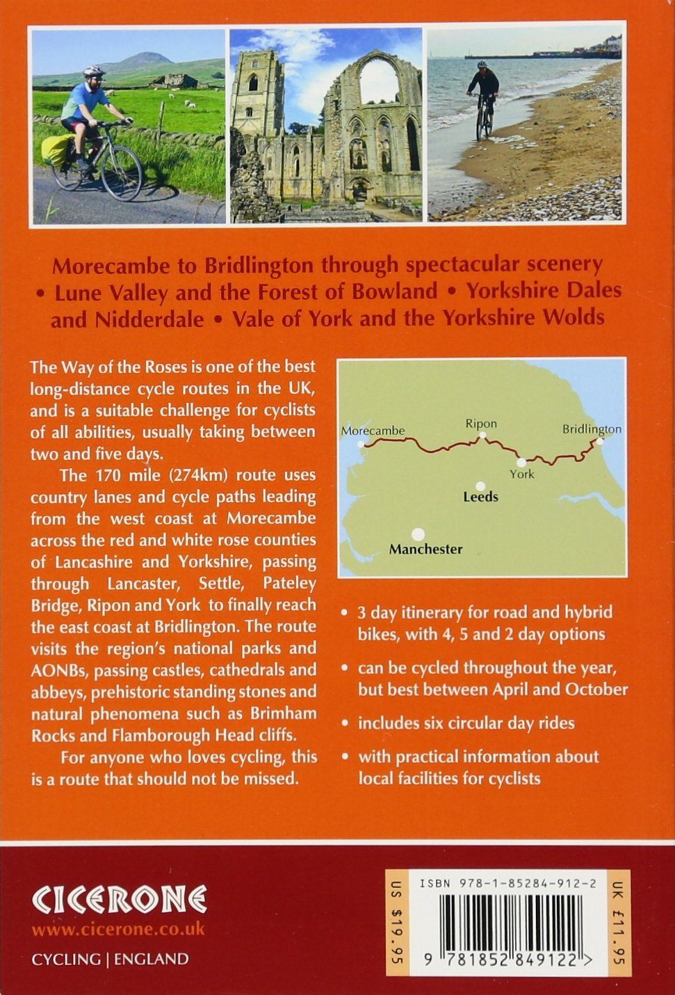 Guide vélo (en anglais) - Cycling the Way of Roses, coast to coast 6 circle day rides | Cicerone guide cycliste Cicerone