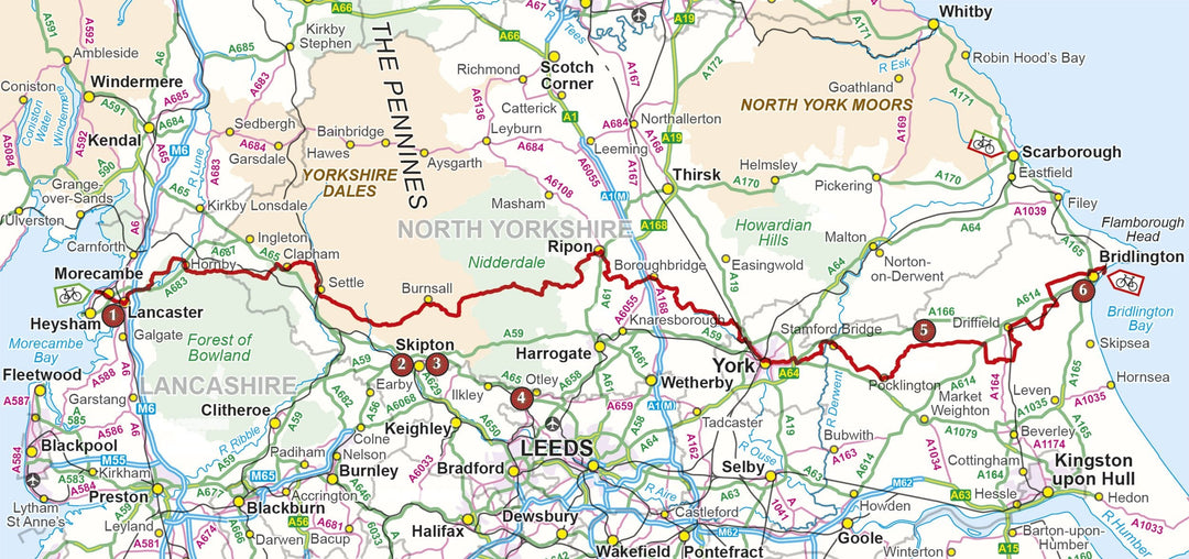 Guide vélo (en anglais) - Cycling the Way of Roses, coast to coast 6 circle day rides | Cicerone guide vélo Cicerone 