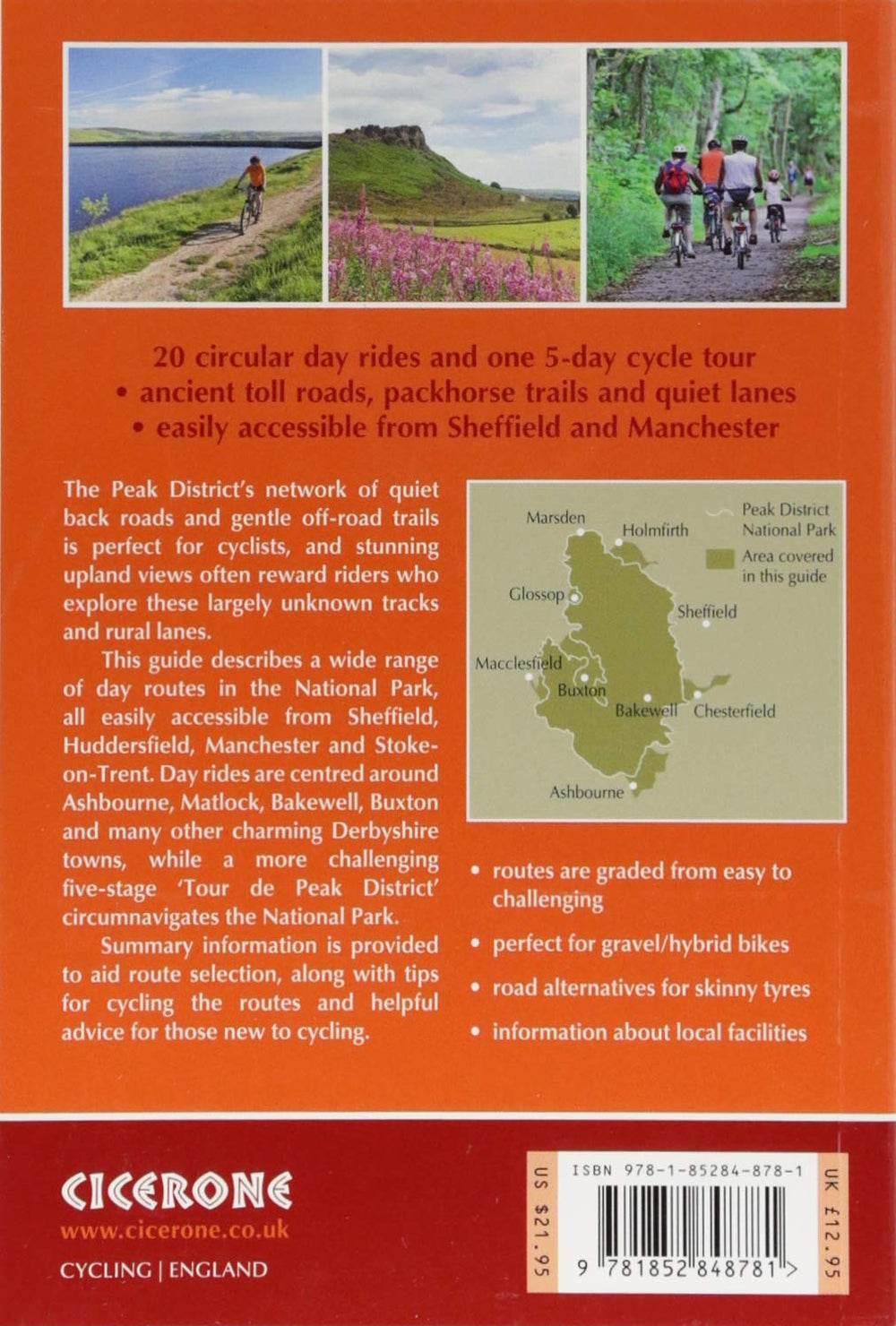 Guide vélo (en anglais) - Peak District cycling 21 routes in & around the Nat. Park | Cicerone guide vélo Cicerone 