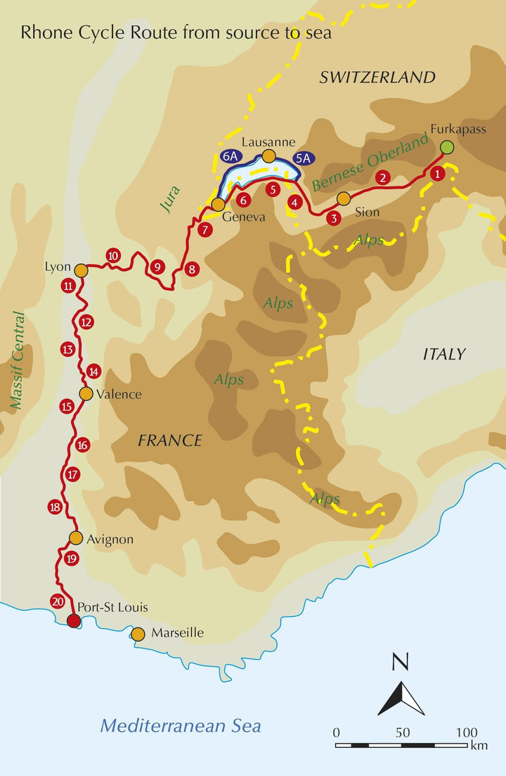 Guide vélo (en anglais) - River Rhone Cycle Route, From the Alps to the Mediterranean | Cicerone guide petit format Cicerone 