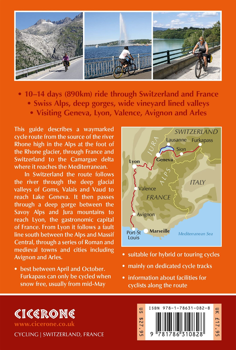 Guide vélo (en anglais) - River Rhone Cycle Route, From the Alps to the Mediterranean | Cicerone guide petit format Cicerone 