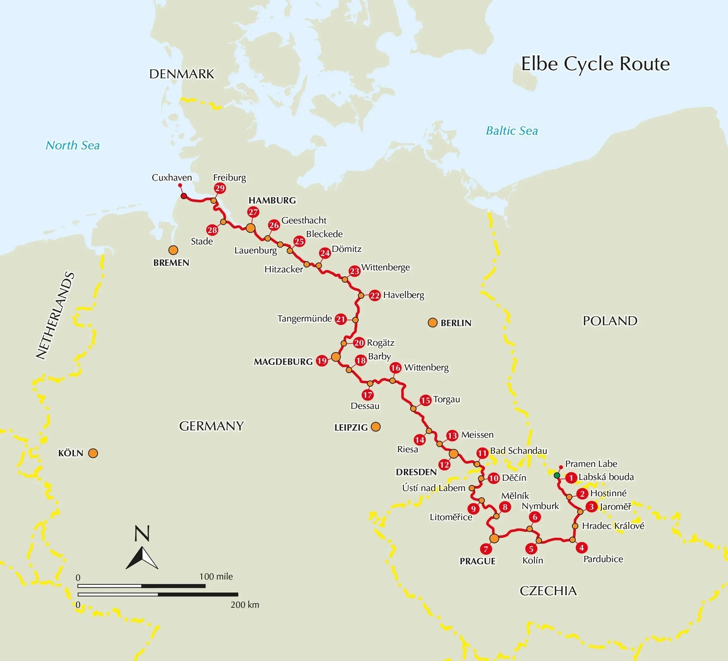 Guide vélo (en anglais) - The Elbe Cycle Route | Cicerone guide cycliste Cicerone
