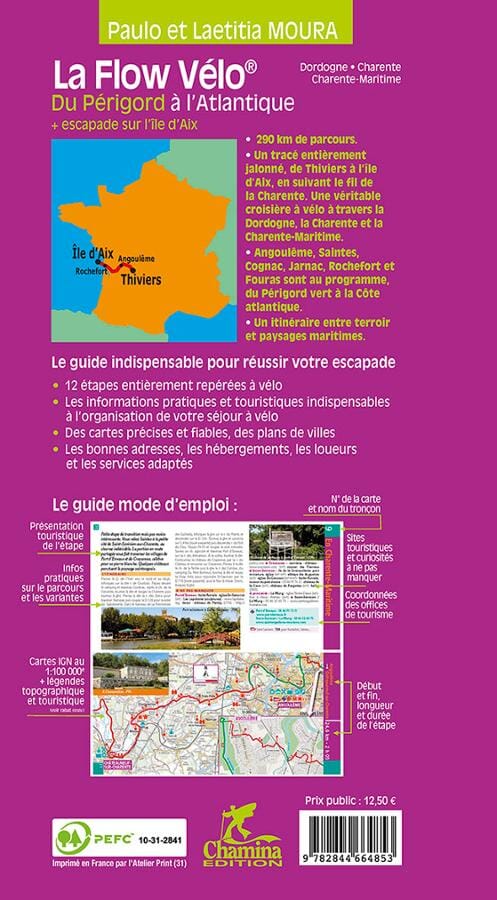 Guide vélo - La Flow vélo, du Périgord à l'Atlantique | Chamina guide petit format Chamina 