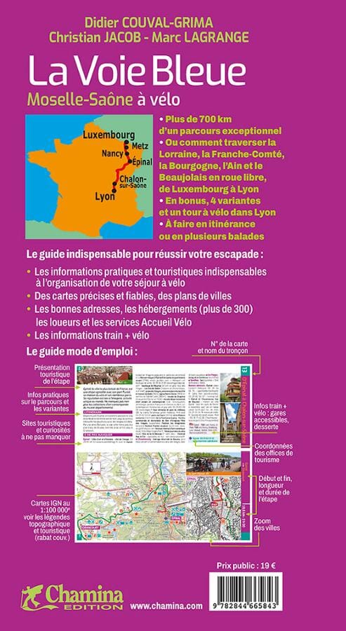 Guide vélo - La Voie Bleue : Moselle-Saône à vélo | Chamina guide petit format Chamina 