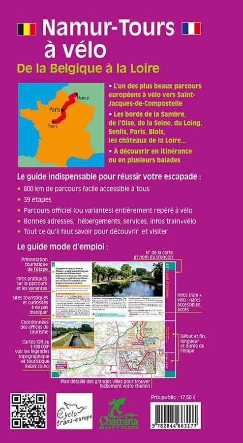 Guide vélo - Namur-Tours (de la Belgique à la Loire) | Chamina guide vélo Chamina 