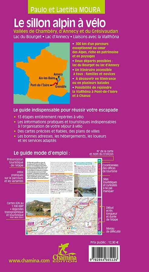 Guide vélo - Sillon alpin à vélo : Vallées de Chambéry, d'Annecy & Grésivaudan | Chamina guide petit format Chamina 