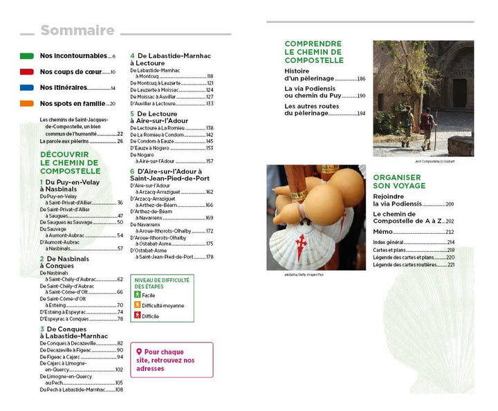 Guide Vert - Chemin de Saint-Jacques-de-Compostelle : Du Puy-en-Velay à saint-Jean-Pied-de-Port - Édition 2022 | Michelin guide de voyage Michelin 