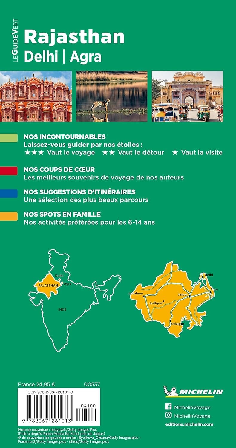 Guide Vert - Rajasthan, Delhi et Agra - Édition 2023 | Michelin guide de voyage Michelin 