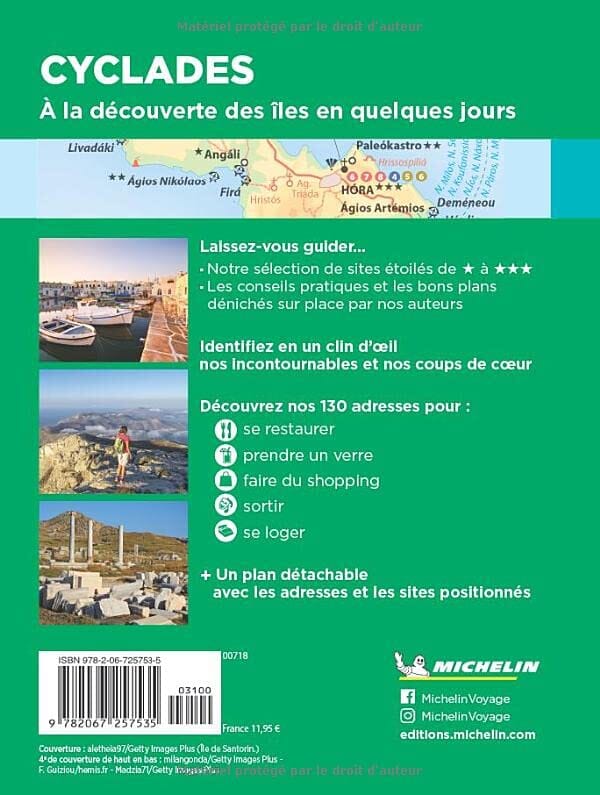 Guide Vert Week & GO - Cyclades - Édition 2023 | Michelin guide de voyage Michelin