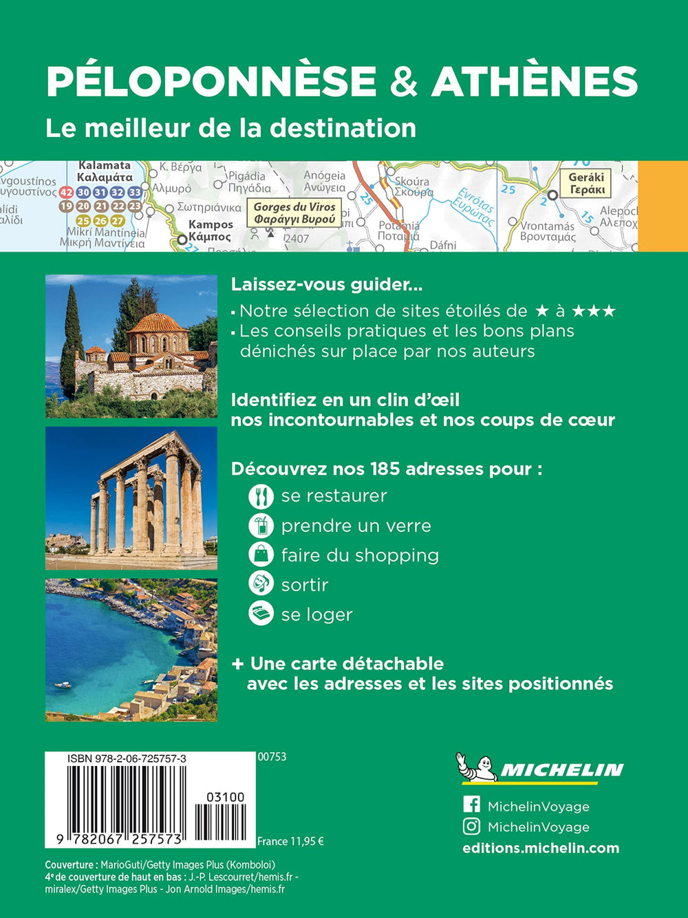 Guide Vert Week & GO - Péloponnèse & Athènes - Édition 2023 | Michelin guide petit format Michelin 