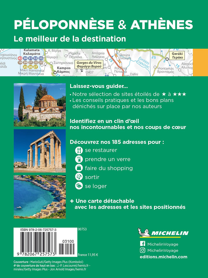 Guide Vert Week & GO - Péloponnèse & Athènes - Édition 2023 | Michelin guide petit format Michelin 