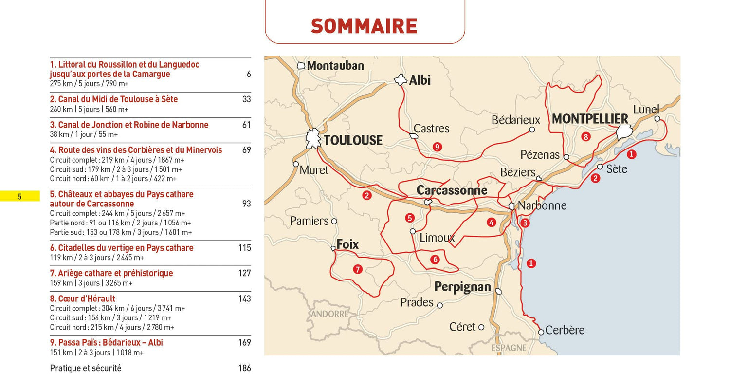Guide - Voyages à vélo et vélo électrique : Occitanie, vol.1 | Glénat guide cycliste Glénat