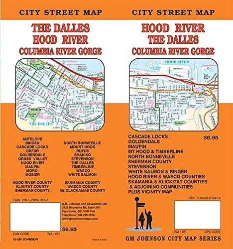 Hood River, The Dalles et Columbia River Gorge, Oregon/Washington | GM Johnson plan de ville GM Johnson