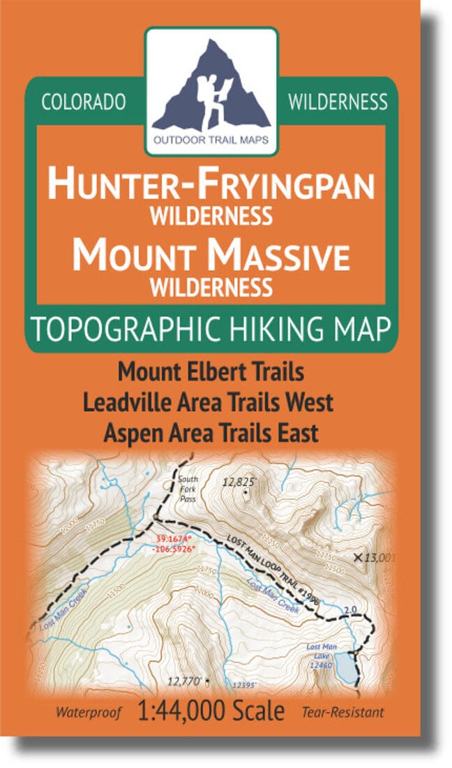 Hunter-Fryingpan / Mont Massive Wilderness 1:44k | Outdoor Trail Maps LLC carte de randonnée Outdoor Trail Maps LLC
