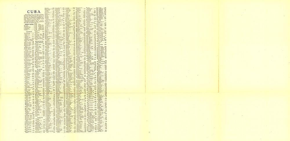 1906 Cuba Index Wall Map 