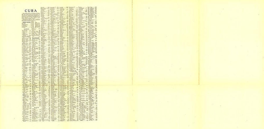 1906 Cuba Index Wall Map 