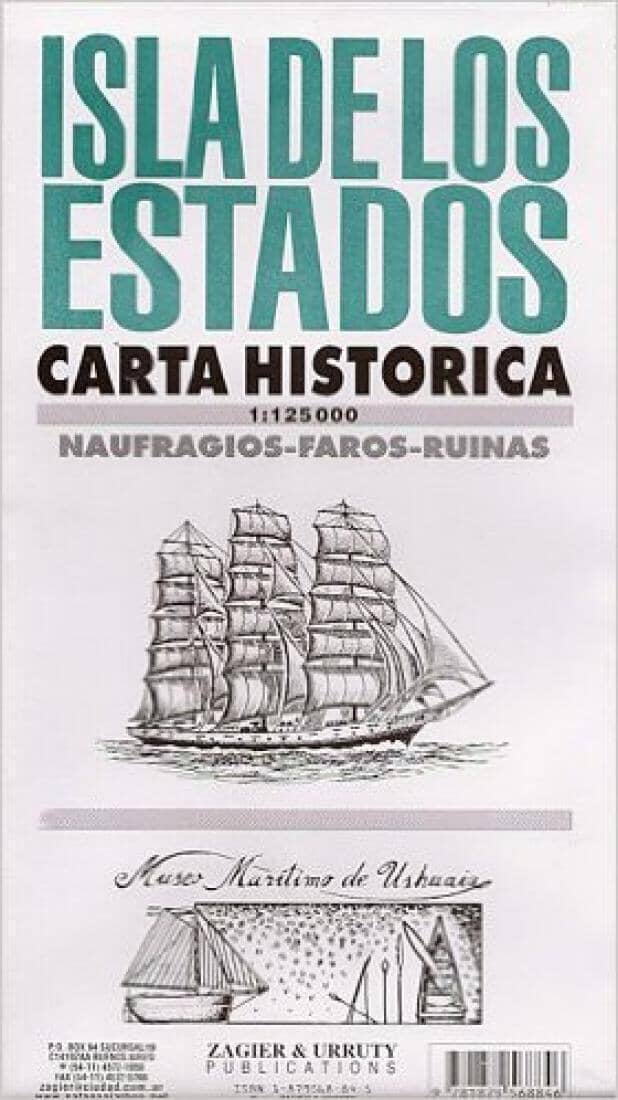 Isla de los Estados Carte historique | Zagier y Urruty carte routière Zagier y Urruty