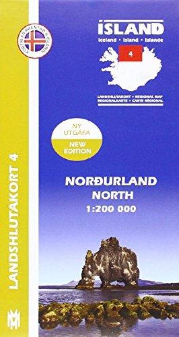 Islande du Nord - Carte régionale 4 - 1:200,000 | Mal og menning carte routière Mal og menning Default Title