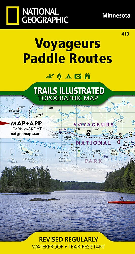 Voyageurs Paddle Routes | National Geographic carte pliée 