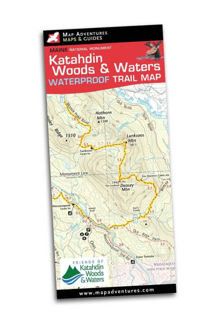 Katahdin Woods & Waters National Monument Trail Map | Map Adventures carte de randonnée Map Adventures