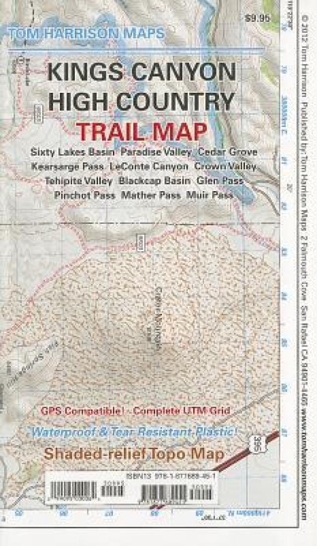 Kings Canyon High Country Trail Map | Tom Harrison Maps carte de randonnée Tom Harrison Maps