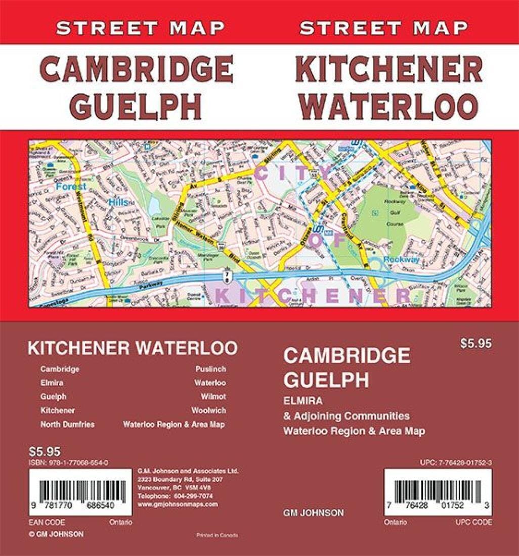 Kitchener / Waterloo / Cambridge / Guelph - Carte des rues de l'Ontario | GM Johnson plan de ville GM Johnson Default Title