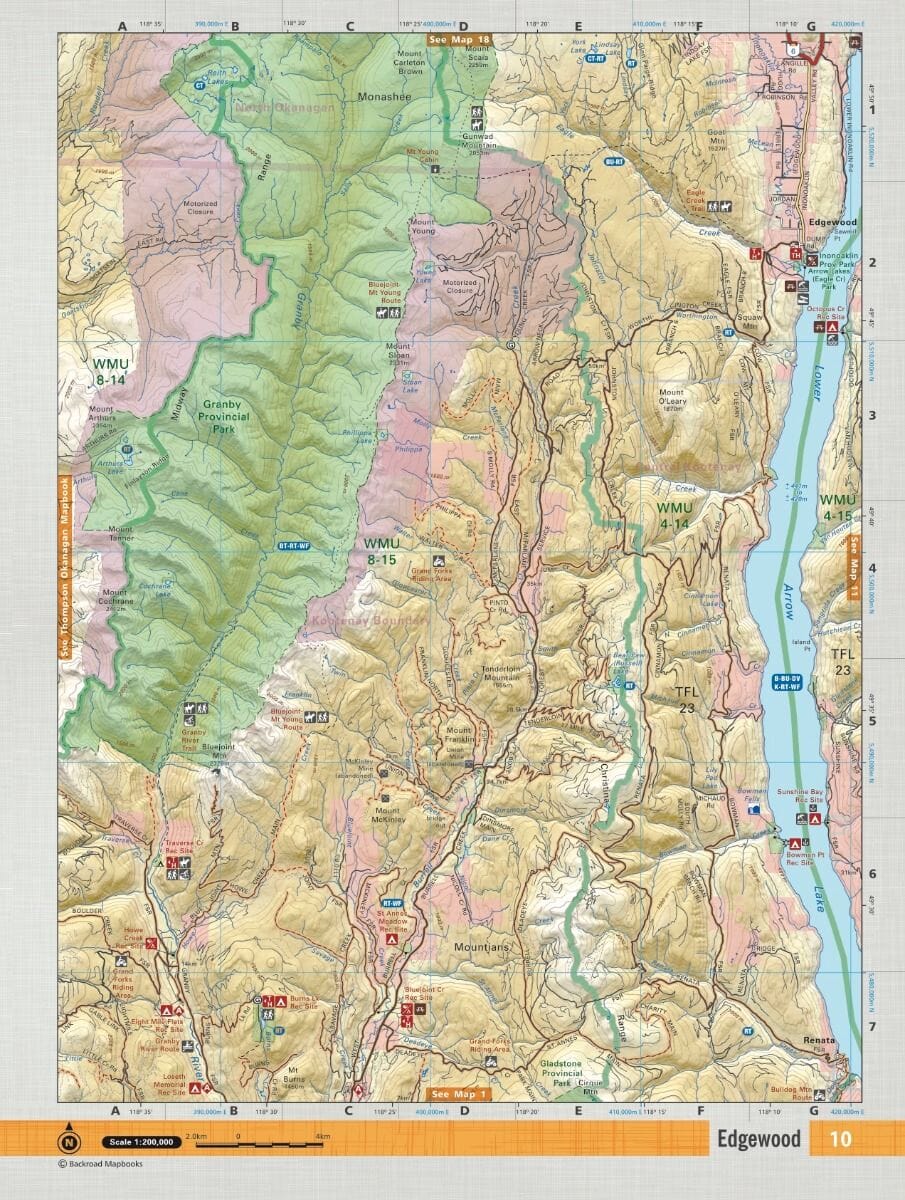 Kootenay Rockies (Bristish Columbia) MapBook | Backroads Mapbooks atlas Backroads Mapbooks 