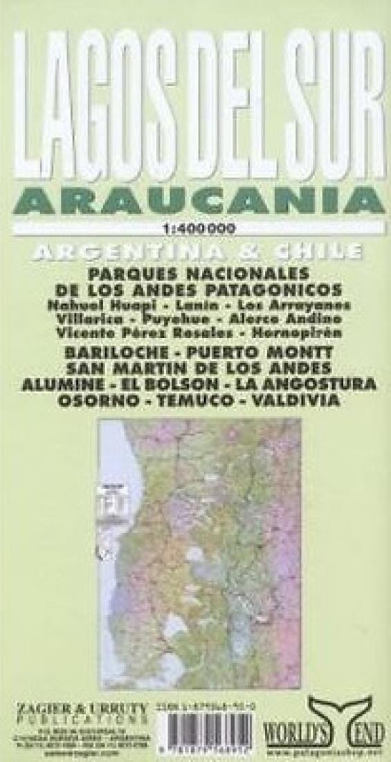 Lagos del Sur et Araucanie | Zagier y Urruty carte routière Zagier y Urruty