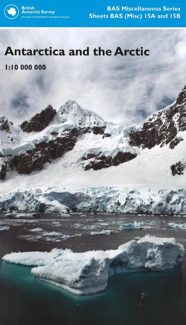 L'Antarctique et l'Arctique 1:10 000 000 | British Antarctic Survey carte routière British Antarctic Survey
