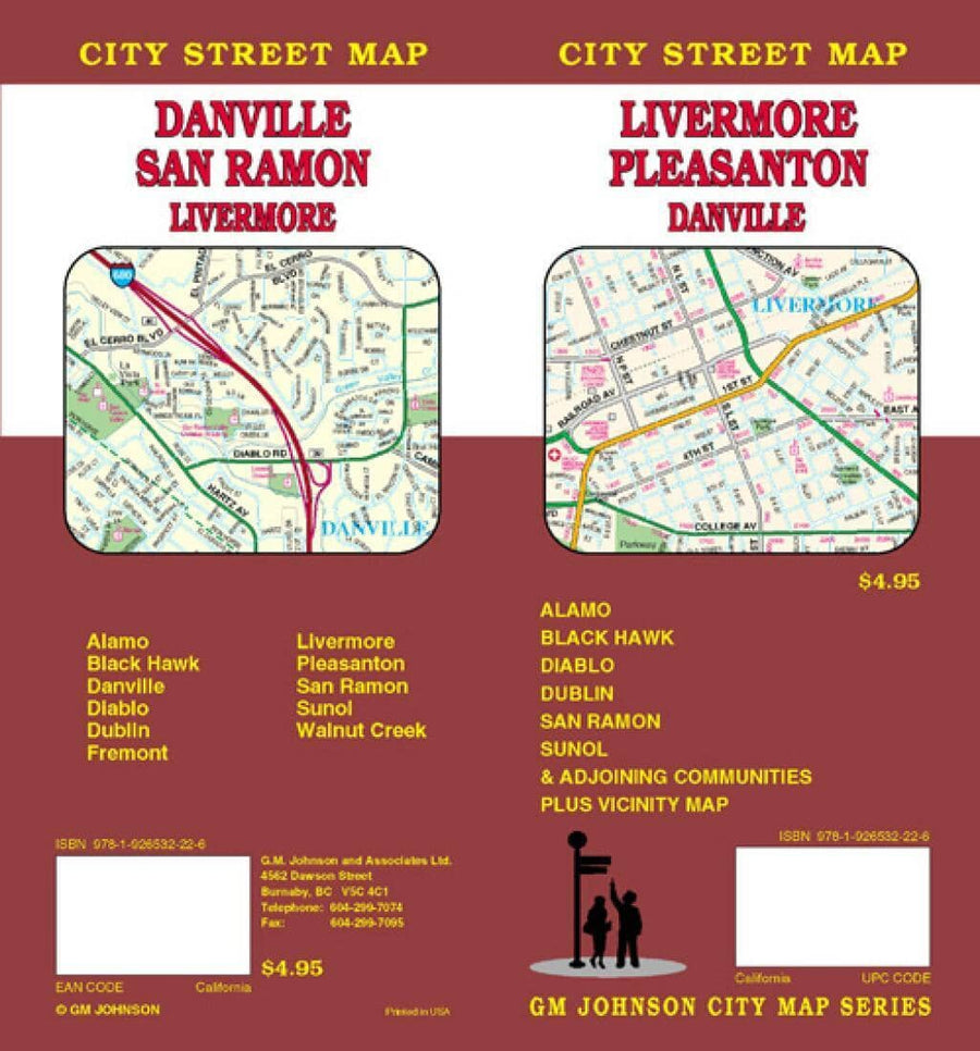 Livermore - Pleasanton and Danville - California | GM Johnson Road Map 