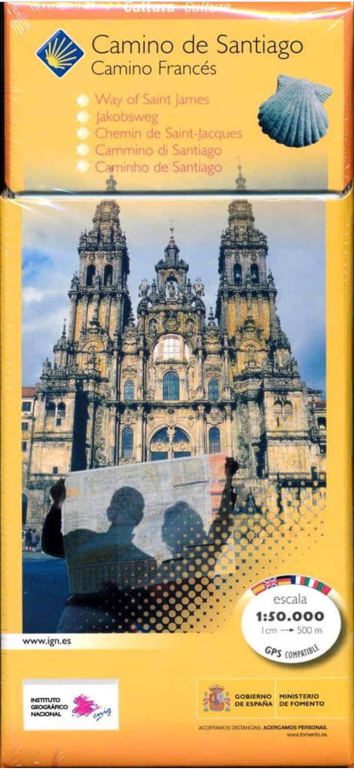 Lot de 10 Cartes topographiques - Chemin de St Jacques 38 étapes + vue d'ensemble | CNIG carte de randonnée CNIG