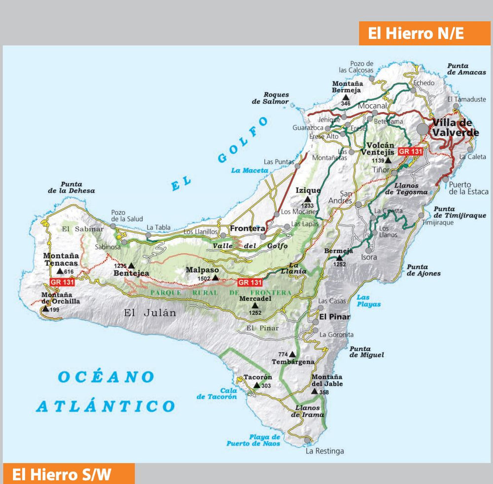 Lot de 2 cartes de randonnée - El Hierro, Reserva de la Biosfera-Geoparque | Alpina carte pliée Editorial Alpina 