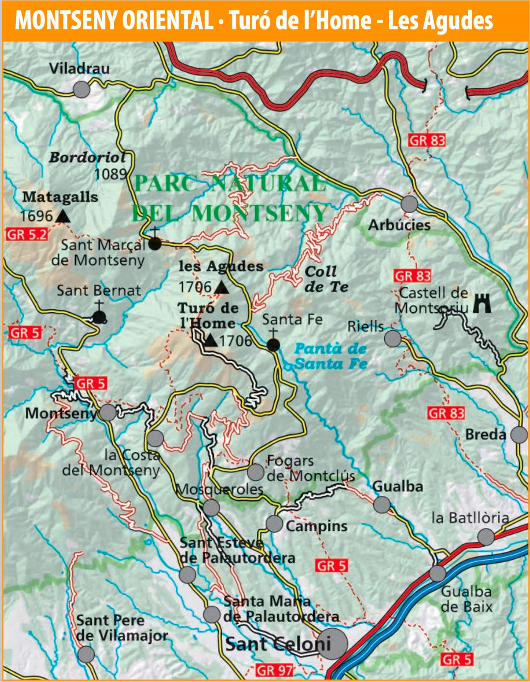 Lot de 2 cartes de randonnée - Parc naturel de Montseny (Catalogne) | Alpina carte pliée Editorial Alpina 