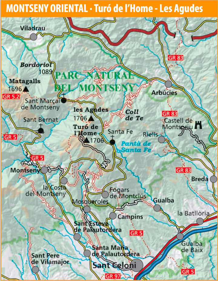 Lot de 2 cartes de randonnée - Parc naturel de Montseny (Catalogne) | Alpina carte pliée Editorial Alpina 