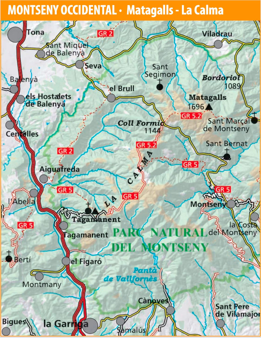 Lot de 2 cartes de randonnée - Parc naturel de Montseny (Catalogne) | Alpina carte pliée Editorial Alpina 