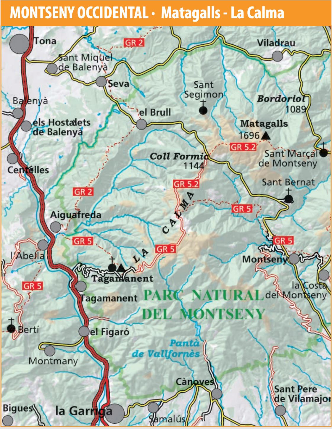 Lot de 2 cartes de randonnée - Parc naturel de Montseny (Catalogne) | Alpina carte de randonnée Editorial Alpina