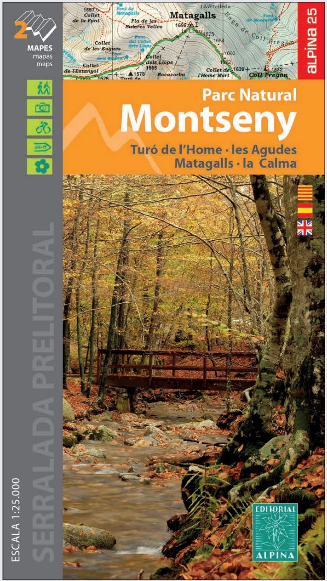 Lot de 2 cartes de randonnée - Parc naturel de Montseny (Catalogne) | Alpina carte de randonnée Editorial Alpina
