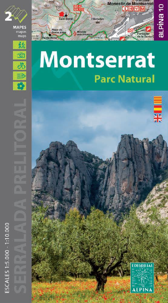 Lot de 2 cartes de randonnée - Parc naturel Montserrat (Catalogne) | Alpina carte de randonnée Editorial Alpina