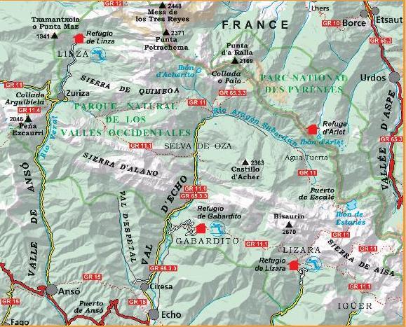 Lot de 2 cartes de randonnée - Vallées de Anso & Echo (Pyrénées, Espagne) | Alpina carte pliée Editorial Alpina 