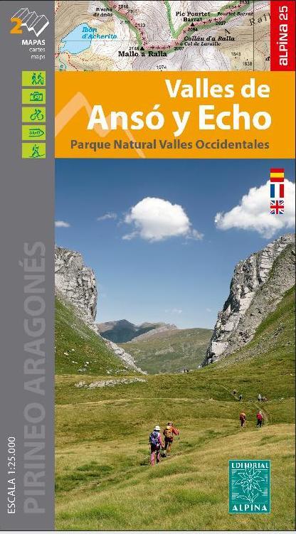 Lot de 2 cartes de randonnée - Vallées de Anso & Echo (Pyrénées, Espagne) | Alpina carte de randonnée Editorial Alpina