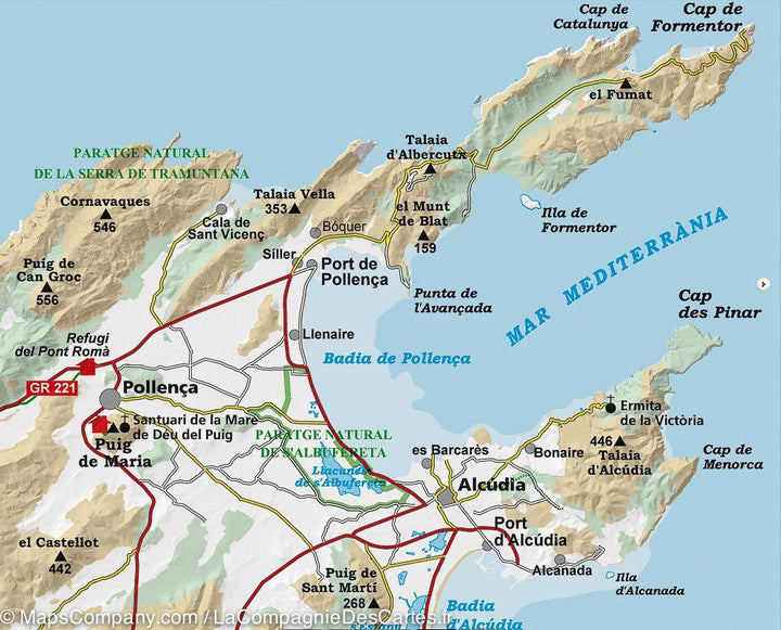 Lot de 4 Cartes de randonnée (imperméables) - Serra de Tramuntana (Majorque, Baléares) | Alpina - La Compagnie des Cartes