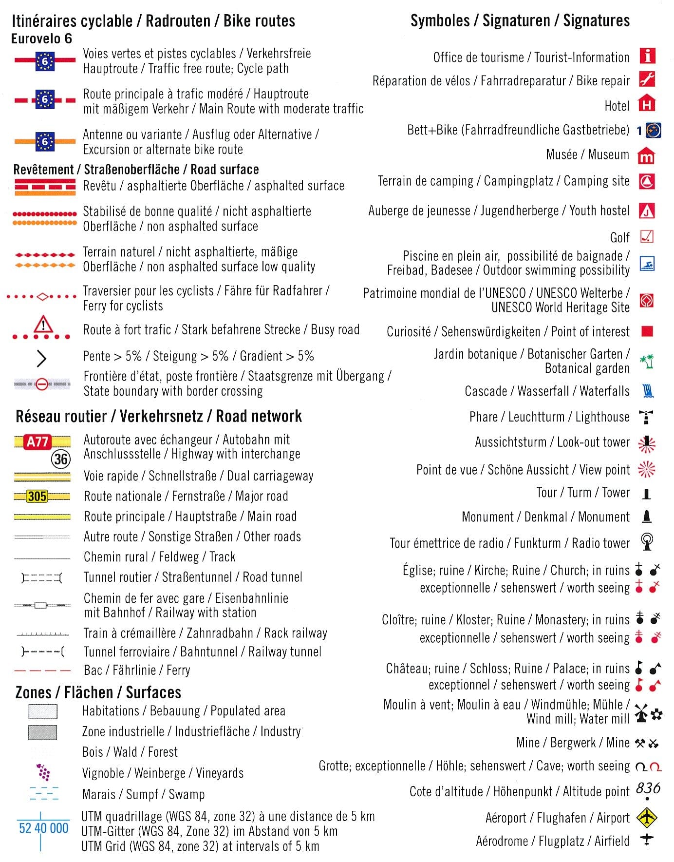 Lot de 7 cartes cyclistes - Eurovelo 6, Partie 2 : De Bâle à Budapest | Huber carte cycliste Huber
