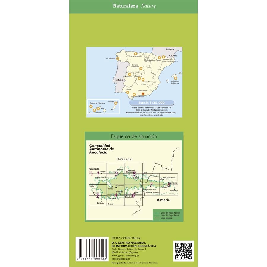 Lot de cartes + guide - Parque Nacional de Sierra Nevada (Espagne) | CNIG carte de randonnée CNIG