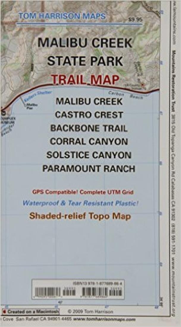 Malibu Creek State Park, Californie | Tom Harrison Maps carte de randonnée Tom Harrison Maps