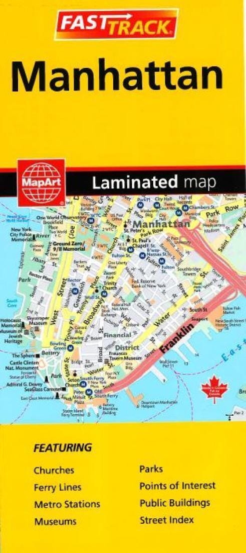 Manhattan Fast Track, carte plastifiée | Canadian Cartographics Corporation plan de ville Canadian Cartographics Corporation